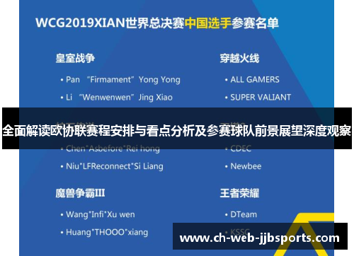 全面解读欧协联赛程安排与看点分析及参赛球队前景展望深度观察 全面解读欧协联赛程安排与看点分析及参赛球队前景展望深度观察